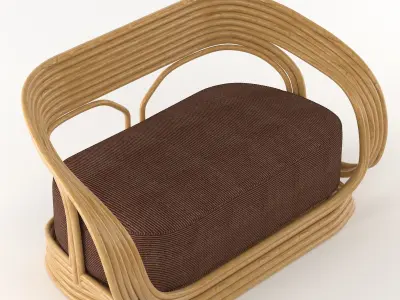 RATTAN SOFA summer interior Free 3D model