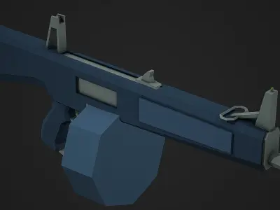 Stylized AA-12 Shotgun Low Poly Mobile Ready Low-poly 3D model