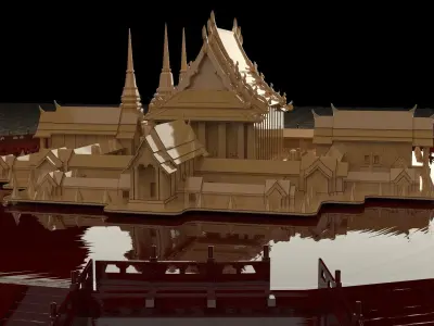 Chinese ancient temple 3D model