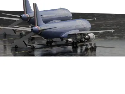 Airbus A319-100 and A320-200 3D model