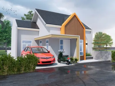 One floor Minimalist Modern House Design  3D model