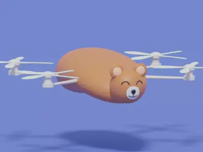 Cartoon Bear Animal Drone 3D model