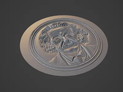 Albert Einstein Medallion 3D print model