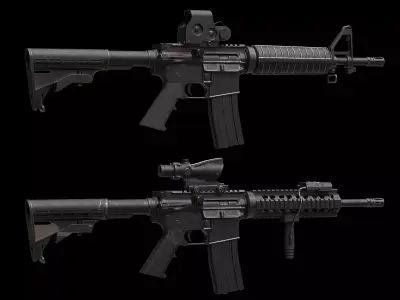 M4-AR15 Rifle Low-poly 3D model purchase
