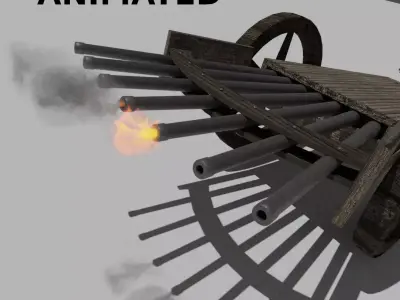 Machine Gun by Leonardo Da Vinci 3D model