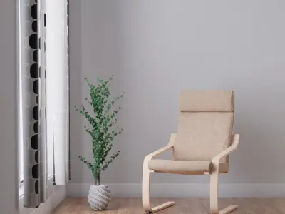 Poang Armchair high-poly Free 3D model