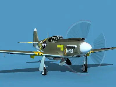 North American A-36A Apache V07 USAAF 3D model