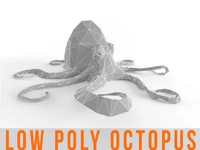 Octopus Low Poly Squid Lowpoly Kraken Tentacle Seamonster Low-poly 3D model