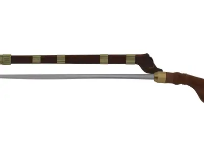 Badik Sword Low-poly 3D model