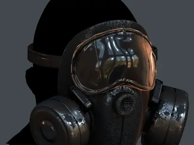 Gas mask helmet 3d model scifi Low-poly Low-poly 3D model Low-poly 3D model 93