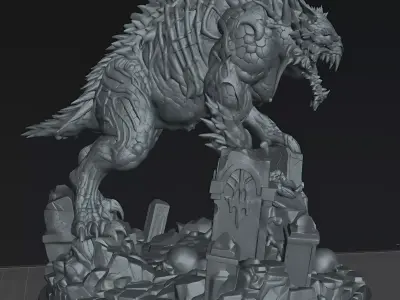 Varkhul the Crypt Devourer Dark Fantasy Monster STL 75mm  3D print model
