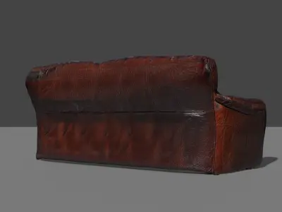 Dark Leathered Couch Free low-poly 3D model