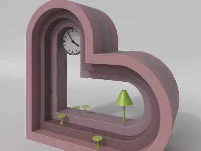 URBAN HEART public space streets and commercial areas 3D model