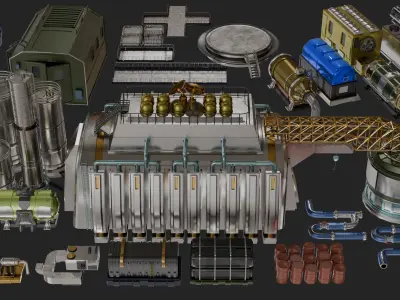 industrial factory 3D model