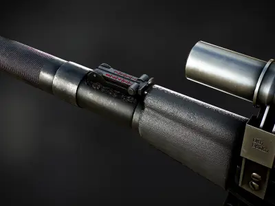 Modern AAA Marksman Rifle Pack Game Ready PBR Low-poly 3D model