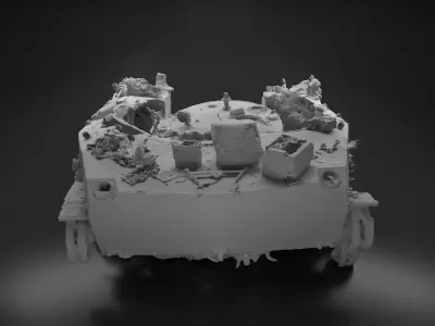 Destroyed and burnt Russian BMD-2 Photoscan 3D model