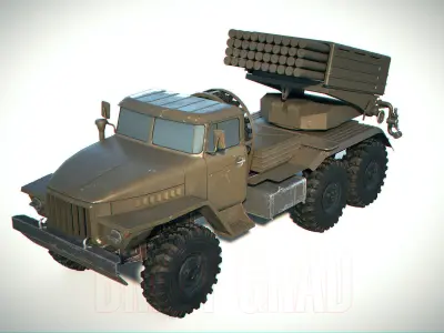 BM-21 Grad PBR Low-poly 3D model