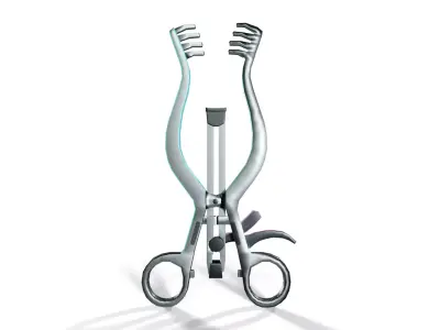 Sci-Fi Medical Retractor Instrument Low-poly 3D model