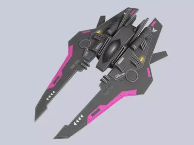 Low poly spacecraft Low-poly 3D model