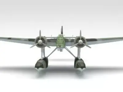seaplane toy plane with propellers 3D model