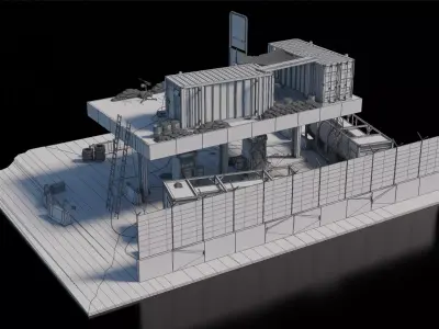 Warzone - Reused Gas Station 3D model