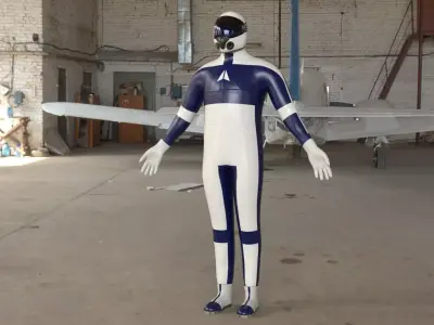 Pilot Low-poly 3D model