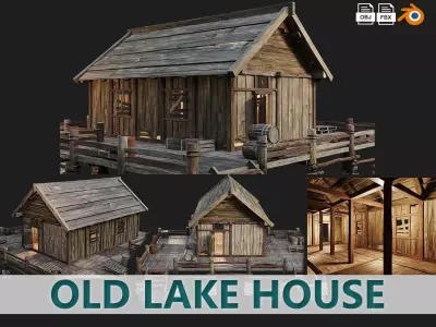 Old Lake House 24 PBR 4K GameReady Low-poly 3D model