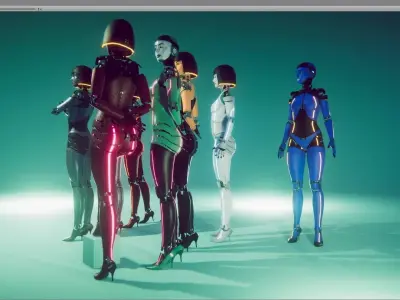 cyberpunk - Cyber Girl Low-poly 3D model