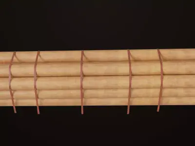 Log Trailer 5 Loads with Single Mat Collection All PBR Textures Low-poly 3D model