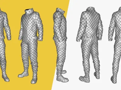 Rigged Outfit Low-poly 3D model