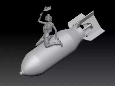 BOMB MILITARY PIN UP 3D print model