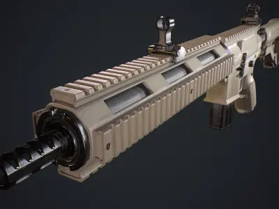  SCAR-L Gun Low-poly 3D model