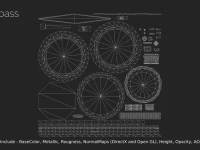 Compass Low-poly 3D model