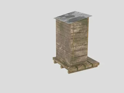 Medieval Low poly OutHouse Low-poly 3D model