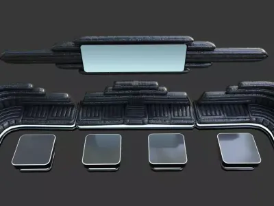 Modern Lounge Sofa Pack Game-ready Low poly Low-poly 3D model