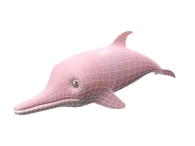 Amazon Pink Dolphin fish Animated  Low-poly 3D model