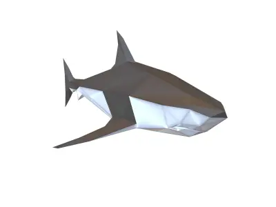 Low Poly Shark v1 009 Low-poly 3D model