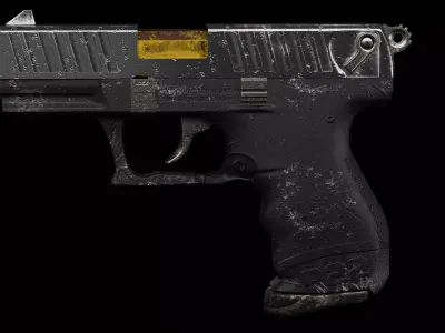 Walter P22 Old Rusty Gun 3D Model 3D model