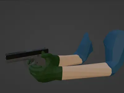 Glock gun Low-poly 3D model