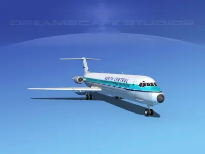 Douglas DC-9-50 North Central 3D model