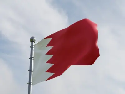 Animated Bahrain Flags 3D model