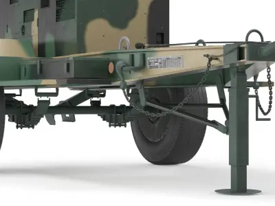 60 KW Diesel Generator With trailer 3D model