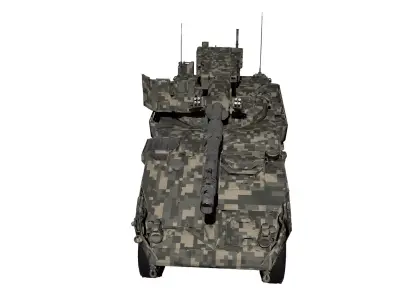 Modular Stryker MGS AFV 3D Model - 105mm Gun Mobile Gun System Low-poly 3D model
