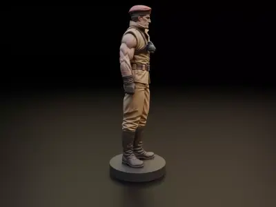 Rolento Street Fighter Statue - Final Fight Military Tactics 3D print model