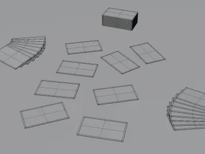 Hanafuda - Flower Cards Low-poly 3D model