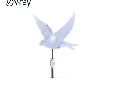 Rustic Metal Bird Weathervane D Model Pack Low-poly 3D model