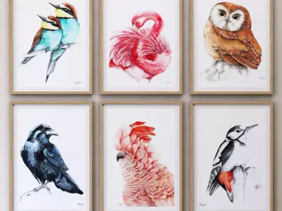 JUNIQE Birds framed 3D model