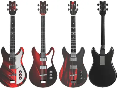 Bass Guitar Part 2 Low-poly 3D model