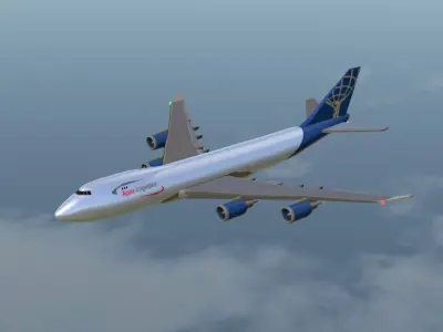 Boeing 747 CGI 3D Model Low-poly 3D model