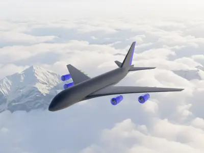 Airbus A380 Model Free low-poly 3D model